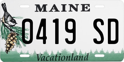 ME license plate 0419SD