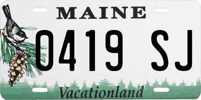 ME license plate 0419SJ