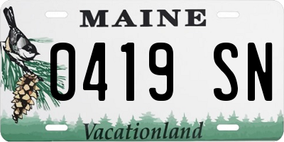 ME license plate 0419SN