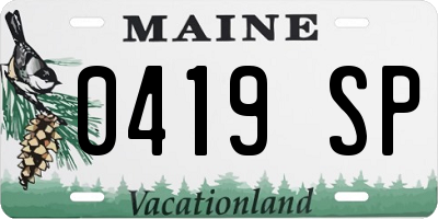 ME license plate 0419SP