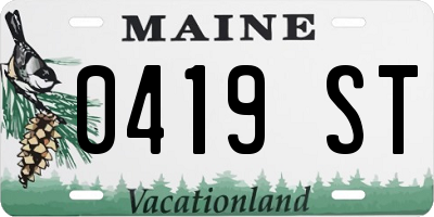ME license plate 0419ST