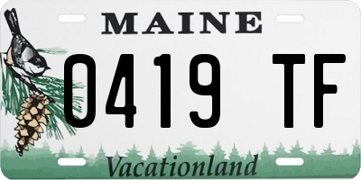 ME license plate 0419TF