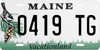 ME license plate 0419TG