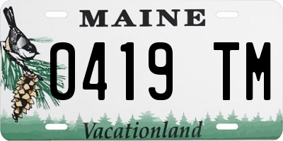 ME license plate 0419TM