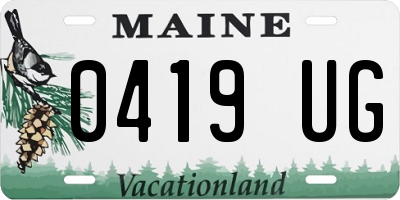 ME license plate 0419UG
