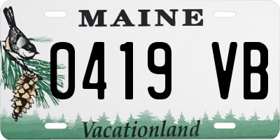 ME license plate 0419VB