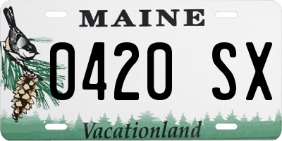 ME license plate 0420SX