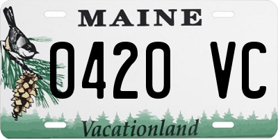 ME license plate 0420VC