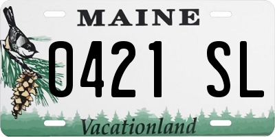 ME license plate 0421SL