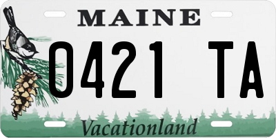ME license plate 0421TA