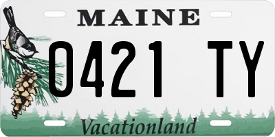 ME license plate 0421TY
