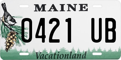 ME license plate 0421UB