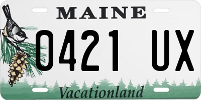 ME license plate 0421UX