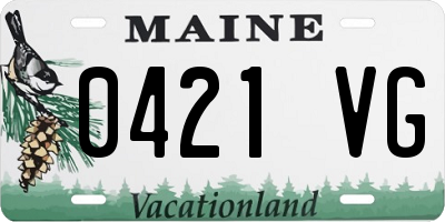 ME license plate 0421VG