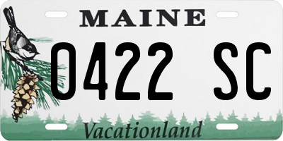 ME license plate 0422SC