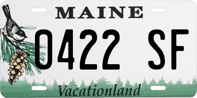ME license plate 0422SF