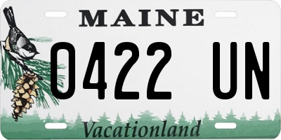 ME license plate 0422UN