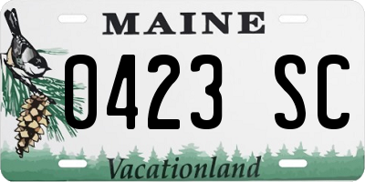 ME license plate 0423SC