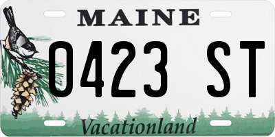 ME license plate 0423ST