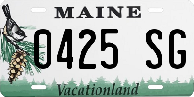 ME license plate 0425SG