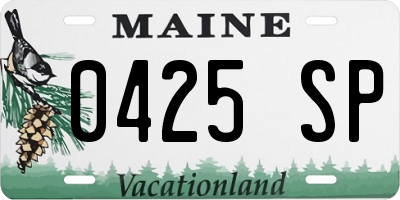 ME license plate 0425SP