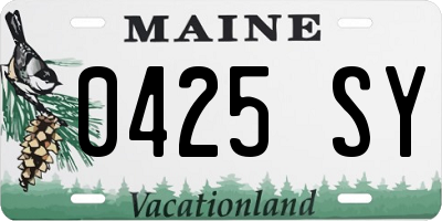 ME license plate 0425SY