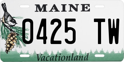 ME license plate 0425TW