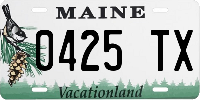 ME license plate 0425TX