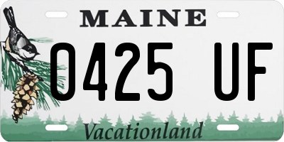 ME license plate 0425UF