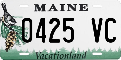 ME license plate 0425VC
