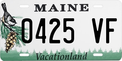 ME license plate 0425VF
