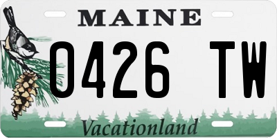 ME license plate 0426TW