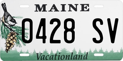 ME license plate 0428SV