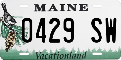 ME license plate 0429SW