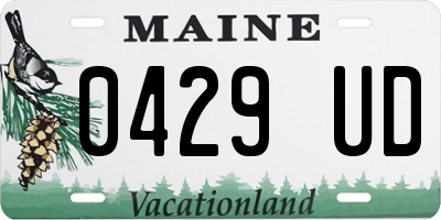 ME license plate 0429UD