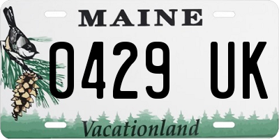 ME license plate 0429UK