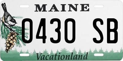 ME license plate 0430SB