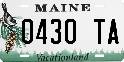 ME license plate 0430TA