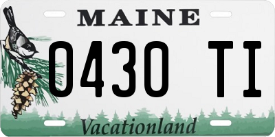 ME license plate 0430TI