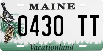 ME license plate 0430TT