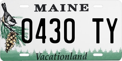 ME license plate 0430TY
