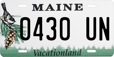 ME license plate 0430UN