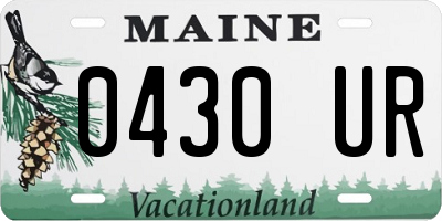 ME license plate 0430UR