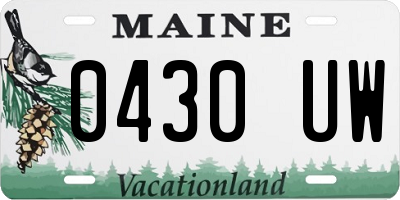 ME license plate 0430UW