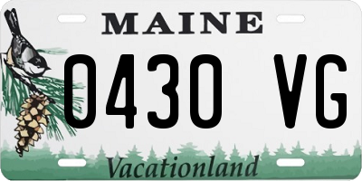 ME license plate 0430VG