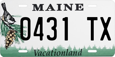 ME license plate 0431TX