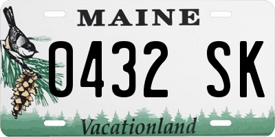 ME license plate 0432SK