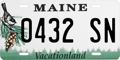 ME license plate 0432SN