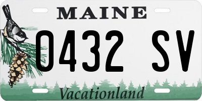 ME license plate 0432SV