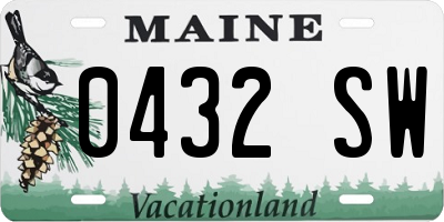 ME license plate 0432SW